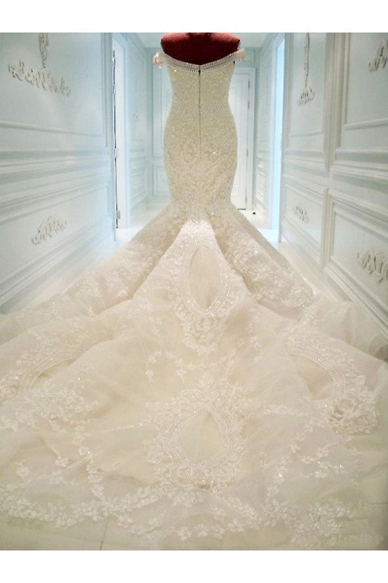 Mermaid Off-the-Shoulder Lace Wedding Dresses Bridal Gowns 3030036