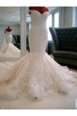 Mermaid Off-the-Shoulder Lace Wedding Dresses Bridal Gowns 3030036