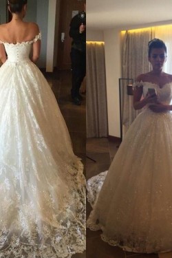 Lace Bridal Ball Gown Off-the-Shoulder Wedding Dresses Bridal Gowns 3030037
