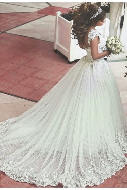 Beaded Lace Straps Sleeveless Wedding Dresses Bridal Gowns 3030045
