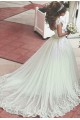Beaded Lace Straps Sleeveless Wedding Dresses Bridal Gowns 3030045