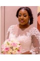 Mermaid 3/4 Length Sleeves Plus Size Lace Wedding Dresses Bridal Gowns 3030053