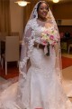 Mermaid 3/4 Length Sleeves Plus Size Lace Wedding Dresses Bridal Gowns 3030053
