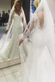 Long Sleeves V-Neck Lace Mermaid Wedding Dresses Bridal Gowns 3030060