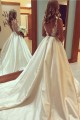 A-Line V-Neck Lace Wedding Dresses Bridal Gowns 3030064