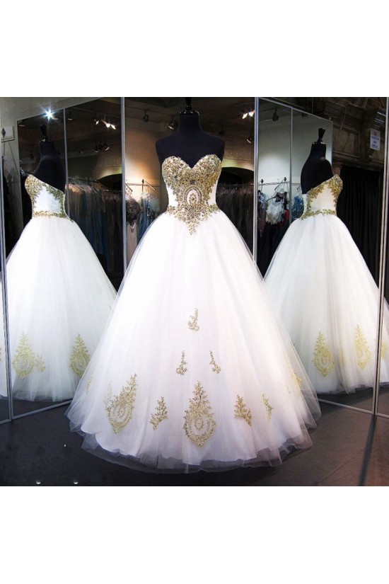 Ball Gown Sweetheart Gold Lace Appliques Wedding Dresses Bridal Gowns 3030065 Ball Gown Sweetheart Gold Lace Appliques Wedding Dresses Bridal Gowns 3030065