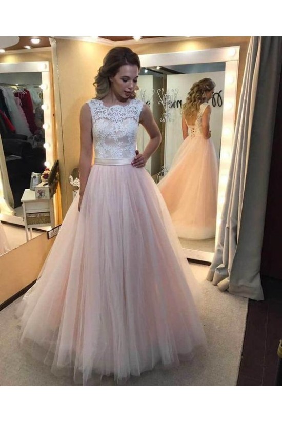 Lace and Tulle Sleeveless Wedding Dresses Bridal Gowns 3030067