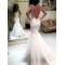 Mermaid Lace Backless V-Neck Wedding Dresses Bridal Gowns 3030069