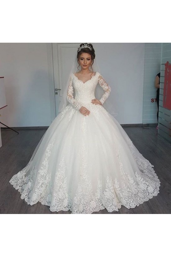 Ball Gown Long Sleeves Lace Wedding Dresses Bridal Gowns 3030073 Ball Gown Long Sleeves Lace Wedding Dresses Bridal Gowns 3030073