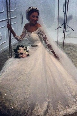 Lace Off-the-Shoulder Wedding Dresses Bridal Gowns 3030076