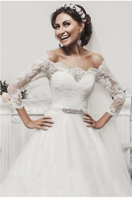 Lace Off-the-Shoulder Wedding Dresses Bridal Gowns 3030076