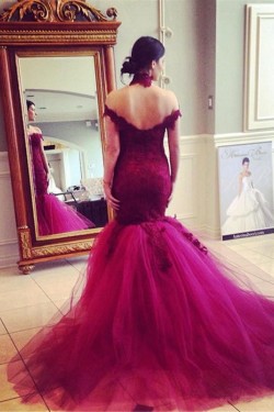 Mermaid Off-the-Shoulder Lace Tulle Wedding Dresses Bridal Gowns 3030078