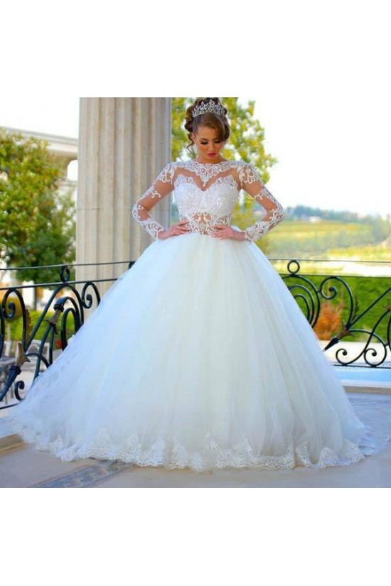 Ball Gown Long Sleeves Lace Wedding Dresses Bridal Gowns 3030080 Ball Gown Long Sleeves Lace Wedding Dresses Bridal Gowns 3030080