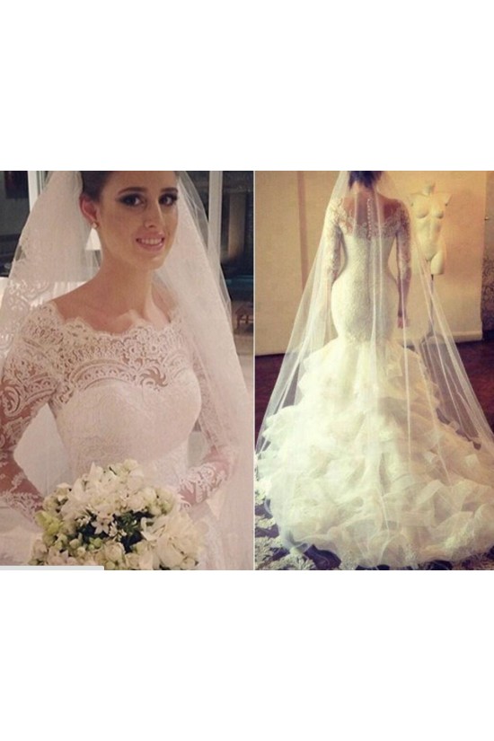 Long Sleeves Mermaid Lace Wedding Dresses Bridal Gowns 3030081 Long Sleeves Mermaid Lace Wedding Dresses Bridal Gowns 3030081