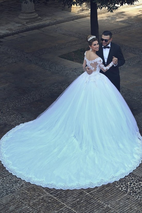 Long Sleeves Lace Tulle Ball Gown Wedding Dresses Bridal Gowns 3030085 Long Sleeves Lace Tulle Ball Gown Wedding Dresses Bridal Gowns 3030085