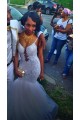 Backless Lace Mermaid Spaghetti Straps Wedding Dresses Bridal Gowns 3030086