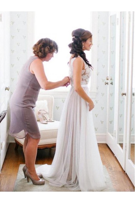 Lace Tulle Illusion Neckline Wedding Dresses Bridal Gowns 3030091 Lace Tulle Illusion Neckline Wedding Dresses Bridal Gowns 3030091
