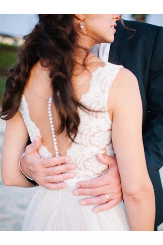 Lace Tulle Illusion Neckline Wedding Dresses Bridal Gowns 3030091 Lace Tulle Illusion Neckline Wedding Dresses Bridal Gowns 3030091
