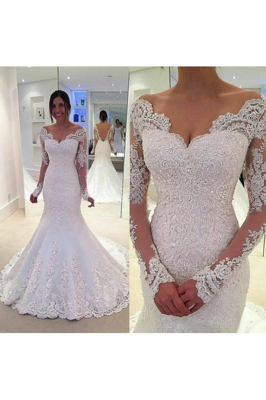Lace Long Sleeves Mermaid Backless Wedding Dresses Bridal Gowns 3030093 Lace Long Sleeves Mermaid Backless Wedding Dresses Bridal Gowns 3030093