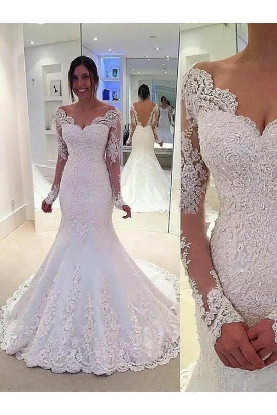 Lace Long Sleeves Mermaid Backless Wedding Dresses Bridal Gowns 3030093 Lace Long Sleeves Mermaid Backless Wedding Dresses Bridal Gowns 3030093
