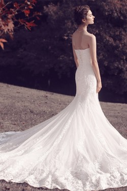Mermaid Strapless Lace Wedding Dresses Bridal Gowns 3030097