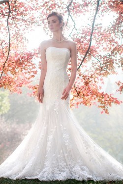 Mermaid Strapless Lace Wedding Dresses Bridal Gowns 3030097