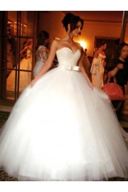 Ball Gown Sweetheart Tulle Wedding Dresses Bridal Gowns 3030100