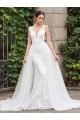 Mermaid Lace Tulle V-Neck Wedding Dresses Bridal Gowns 3030103