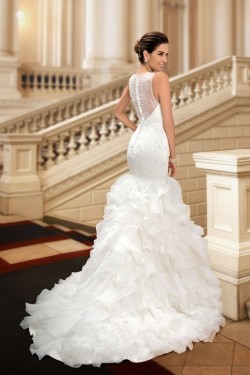 Mermaid Beaded Sleeveless Wedding Dresses Bridal Gowns 3030106
