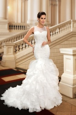 Mermaid Beaded Sleeveless Wedding Dresses Bridal Gowns 3030106