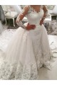 Long Sleeves V-Neck Lace Wedding Dresses Bridal Gowns 3030107