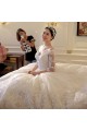 3/4 Length Sleeves V-Neck Lace Wedding Dresses Bridal Gowns 3030109