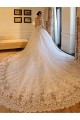 3/4 Length Sleeves V-Neck Lace Wedding Dresses Bridal Gowns 3030109