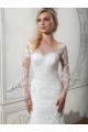 Long Sleeves Mermaid Illusion Neckline Lace Wedding Dresses Bridal Gowns 3030112