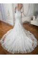 Long Sleeves Mermaid Illusion Neckline Lace Wedding Dresses Bridal Gowns 3030112
