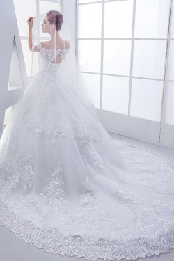 Lace Ball Gown Off-the-Shoulder Wedding Dresses Bridal Gowns 3030115