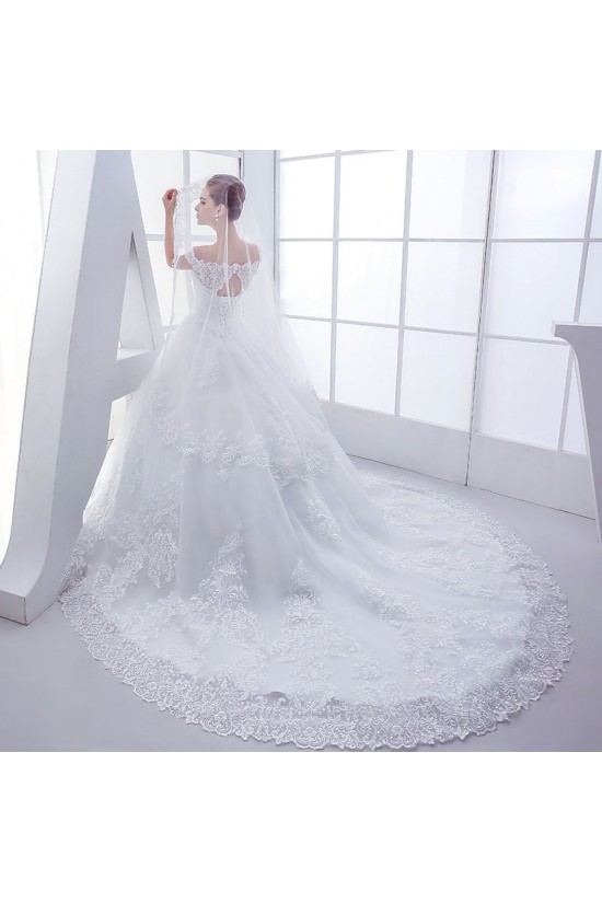 Lace Ball Gown Off-the-Shoulder Wedding Dresses Bridal Gowns 3030115