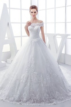 Lace Ball Gown Off-the-Shoulder Wedding Dresses Bridal Gowns 3030115
