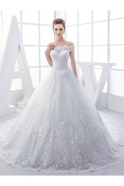 Lace Ball Gown Off-the-Shoulder Wedding Dresses Bridal Gowns 3030115