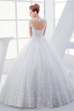 Lace Ball Gown Keyhole Back Sparkly Wedding Dresses Bridal Gowns 3030116