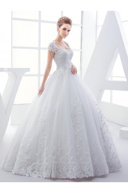 Lace Ball Gown Keyhole Back Sparkly Wedding Dresses Bridal Gowns 3030116