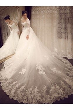 Long Sleeves Lace Wedding Dresses Bridal Gowns 3030118