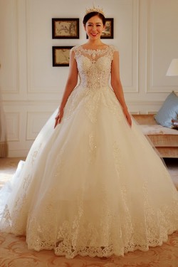 Lace Bridal Ball Gown Keyhole Back Wedding Dresses Bridal Gowns 3030120