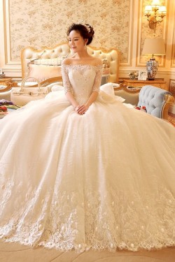 Lace Bridal Ball Gown Off-the-Shoulder Wedding Dresses Bridal Gowns 3030121