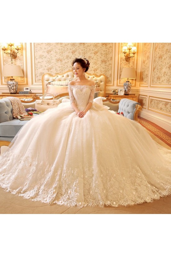 Lace Bridal Ball Gown Off-the-Shoulder Wedding Dresses Bridal Gowns 3030121
