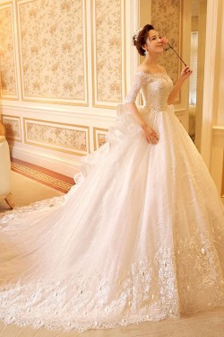 Lace Bridal Ball Gown Off-the-Shoulder Wedding Dresses Bridal Gowns 3030121