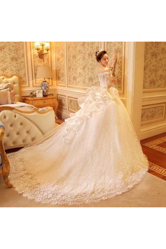 Lace Bridal Ball Gown Off-the-Shoulder Wedding Dresses Bridal Gowns 3030121