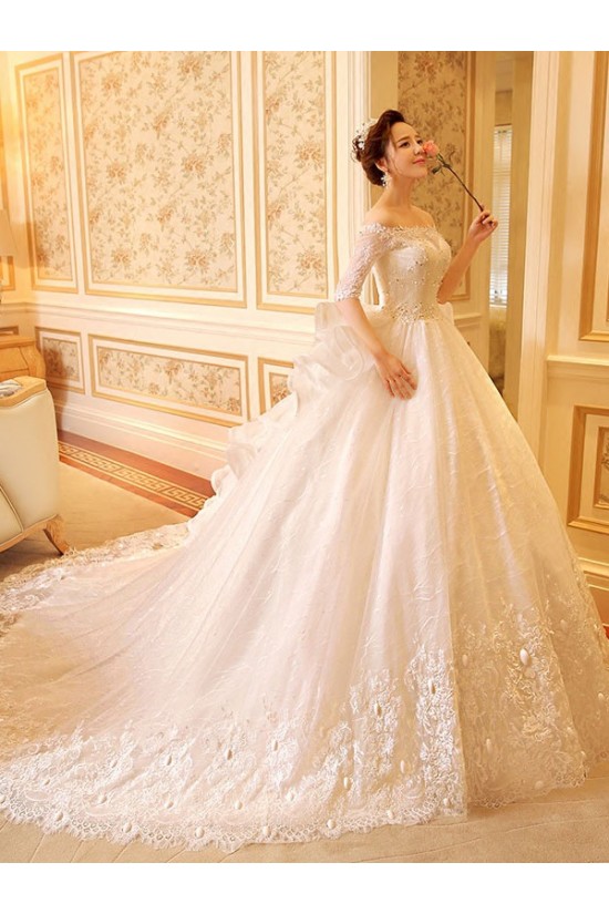 Lace Bridal Ball Gown Off-the-Shoulder Wedding Dresses Bridal Gowns 3030121