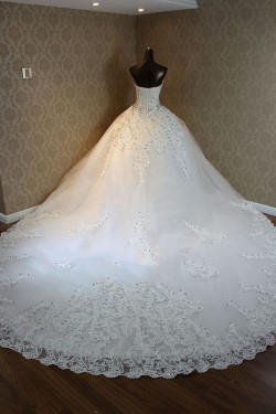 Sparkly Lace Bridal Ball Gown Crystal Wedding Dresses Bridal Gowns 3030123