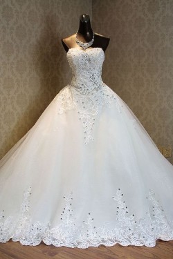 Sparkly Lace Bridal Ball Gown Crystal Wedding Dresses Bridal Gowns 3030123